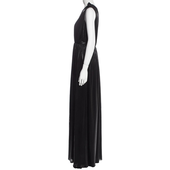 Retrofete Andrea Shiny Black One Shoulder Gown Slit, Size S (NWT), prom, maxi - Picture 3 of 7